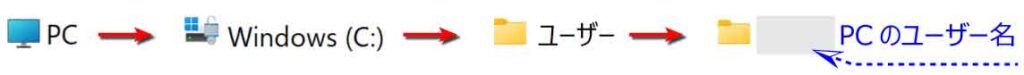 エクスプローラーPCユーザー名