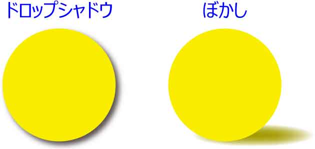 ドロップシャドウとぼかしの影