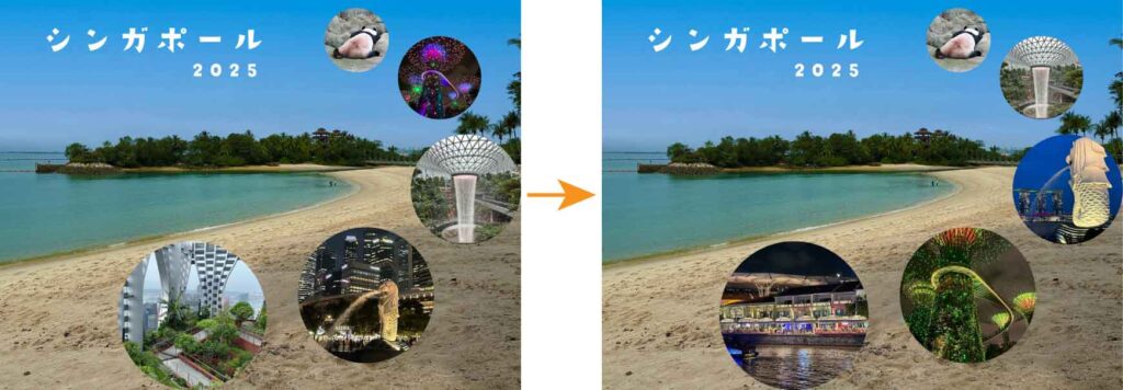 アルバムの画像置換した図