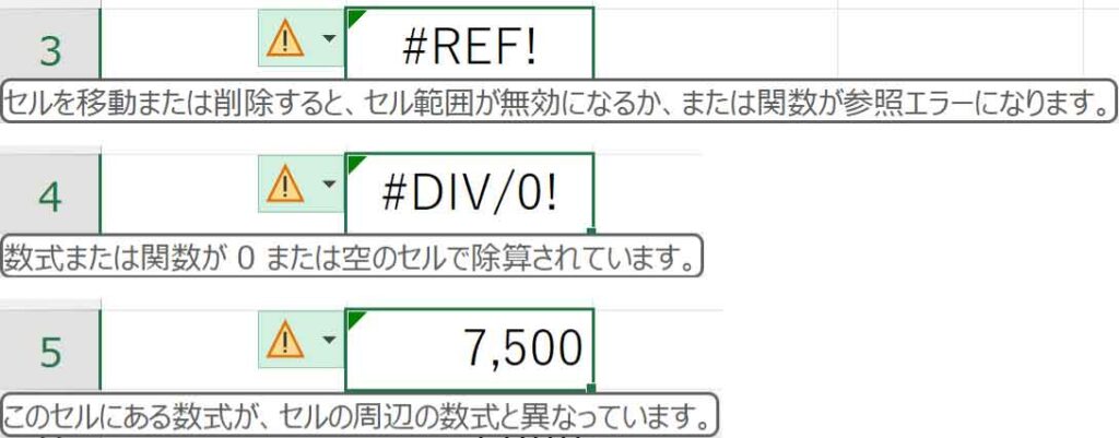 エラーインジケーターの例