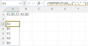 TEXTSPLIT関数でテキストデータをセルに分割する【Excel】