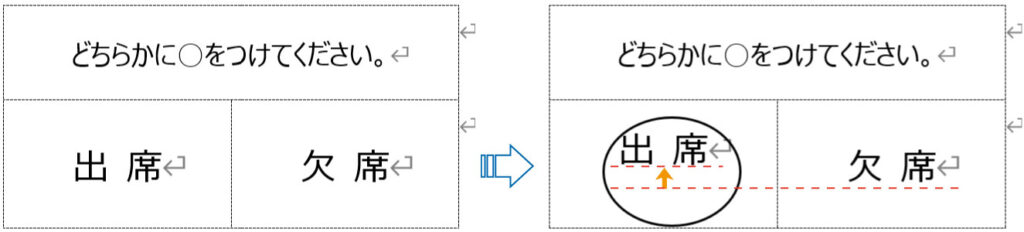 図形挿入で文字がずれた図